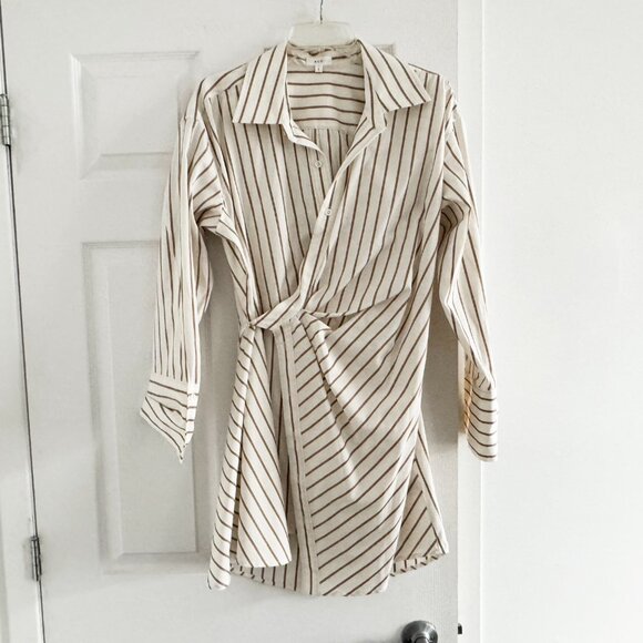 A.L.C "Madison" Striped Wrap Shirtdress, size 2 - Picture 4 of 9